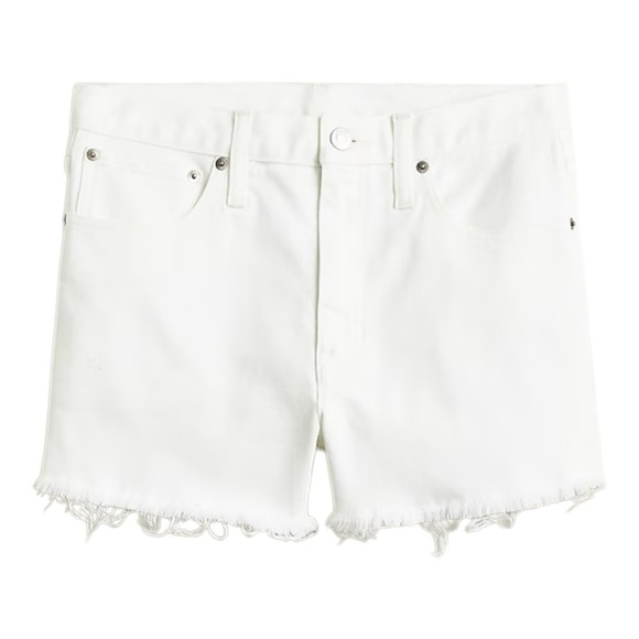 J Crew White Relaxed Denim Short 3 Inch Inseam Raw Hem Womens Size 27 - Picture 4 of 15